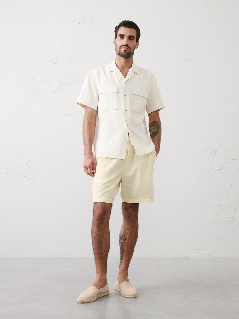 Standard-Fit 7" Linen-Blend Deck Short