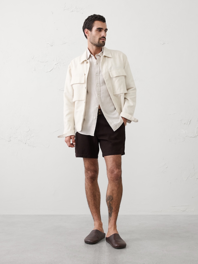 Slim-Fit 7" Linen-Blend Short