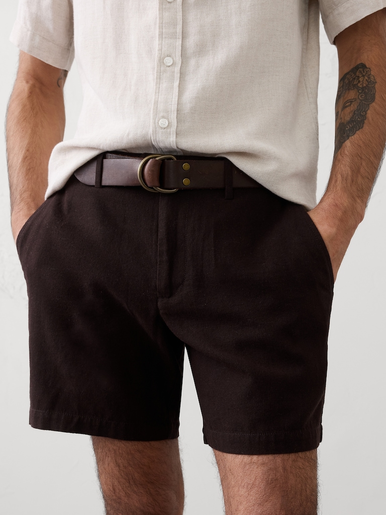 Slim-Fit 7" Linen-Blend Short