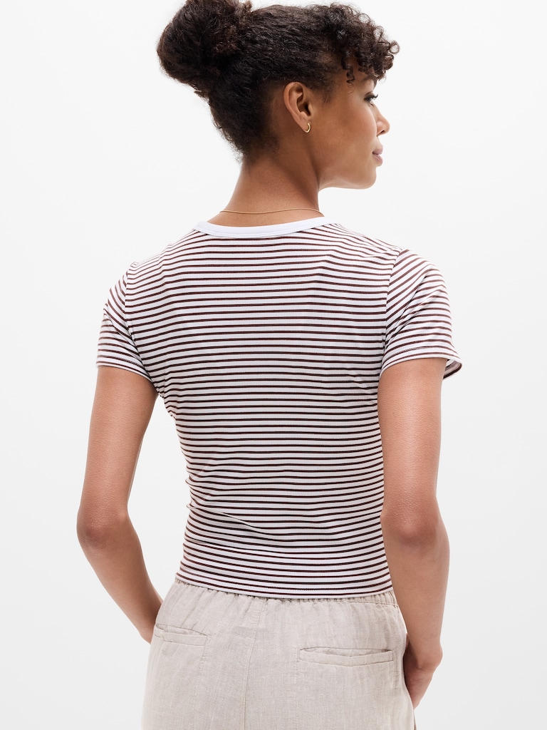 Signature Rib Crop Tee