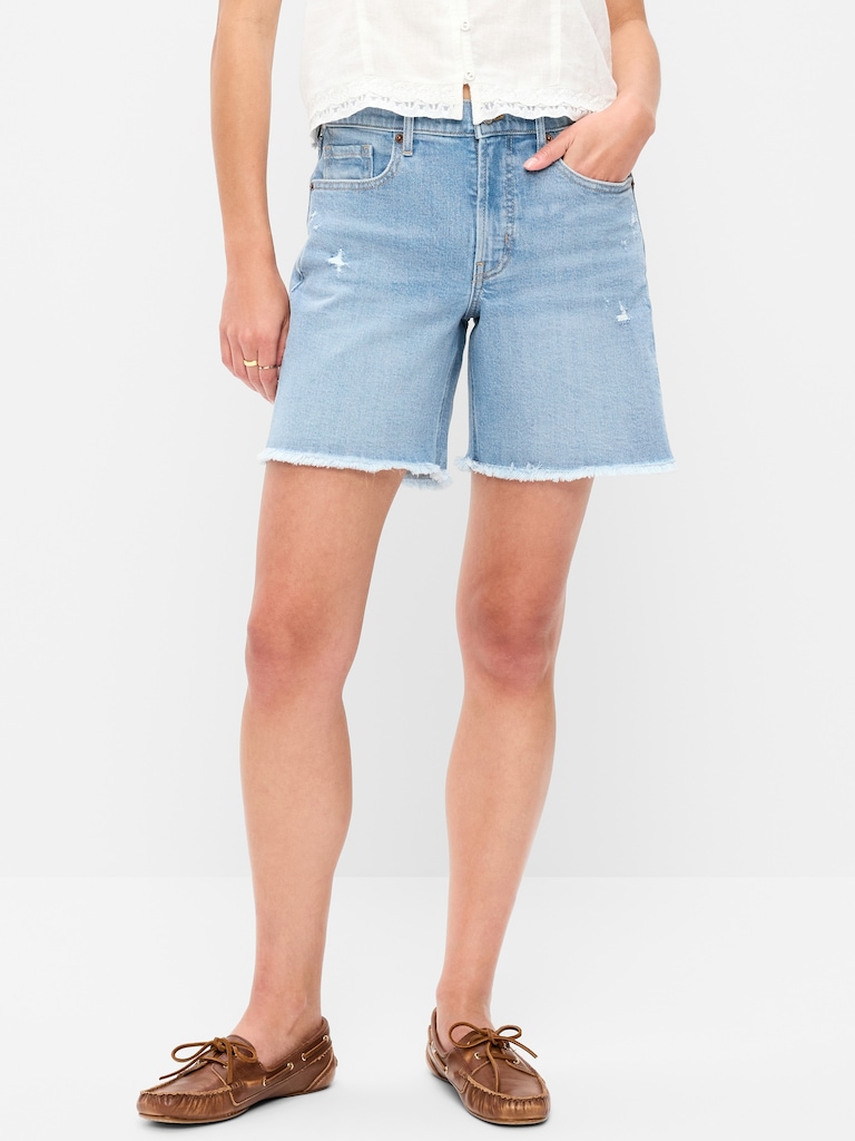 High-Waisted OG Jean Cut-Off Shorts -- 7-inch inseam