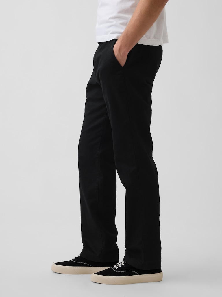 Linen-Cotton Relaxed Straight Pants