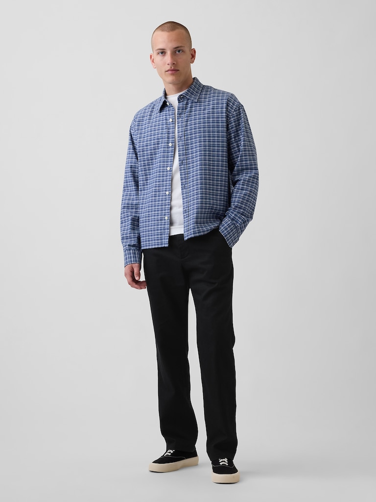 Linen-Cotton Relaxed Straight Pants