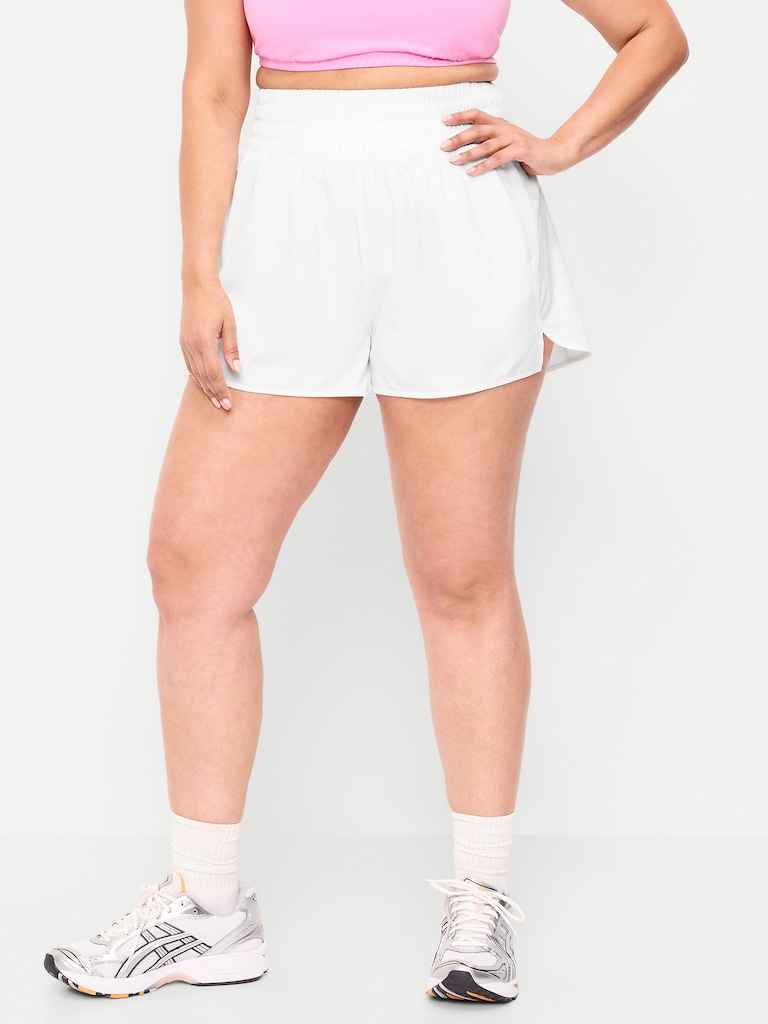 Extra High-Waisted Crinkle Run Shorts -- 3-inch inseam