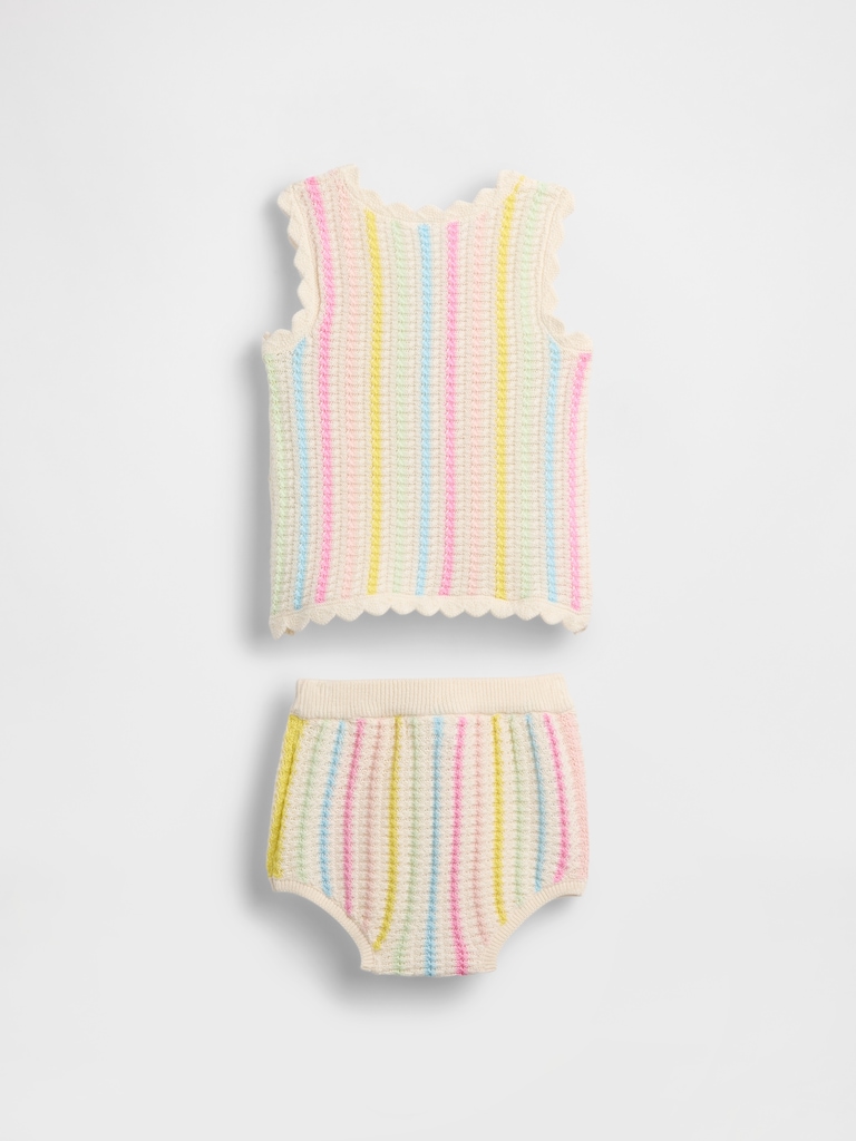 Baby Crochet Stripe Sweater Set
