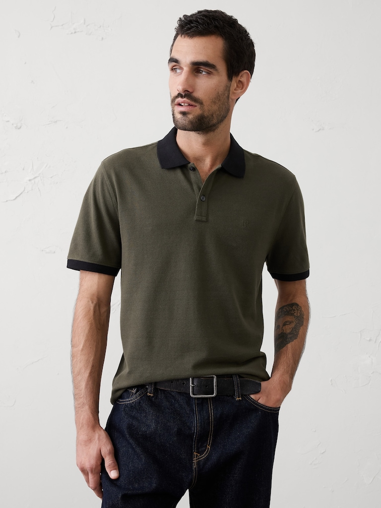 Standard-Fit Monogram Pique Polo
