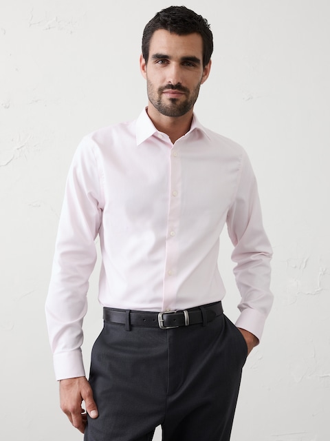 slim fit dress slacks Perry Ellis Men's Slim Fit Tuxedo Dress Shirt in Bright White, Size 14.5, Cotton/Elastane, Solid main image 0