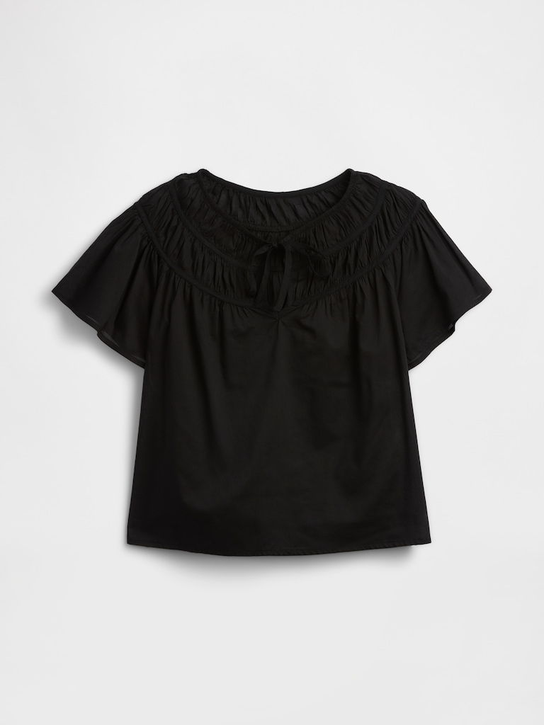 Splitneck Flutter Sleeve Top