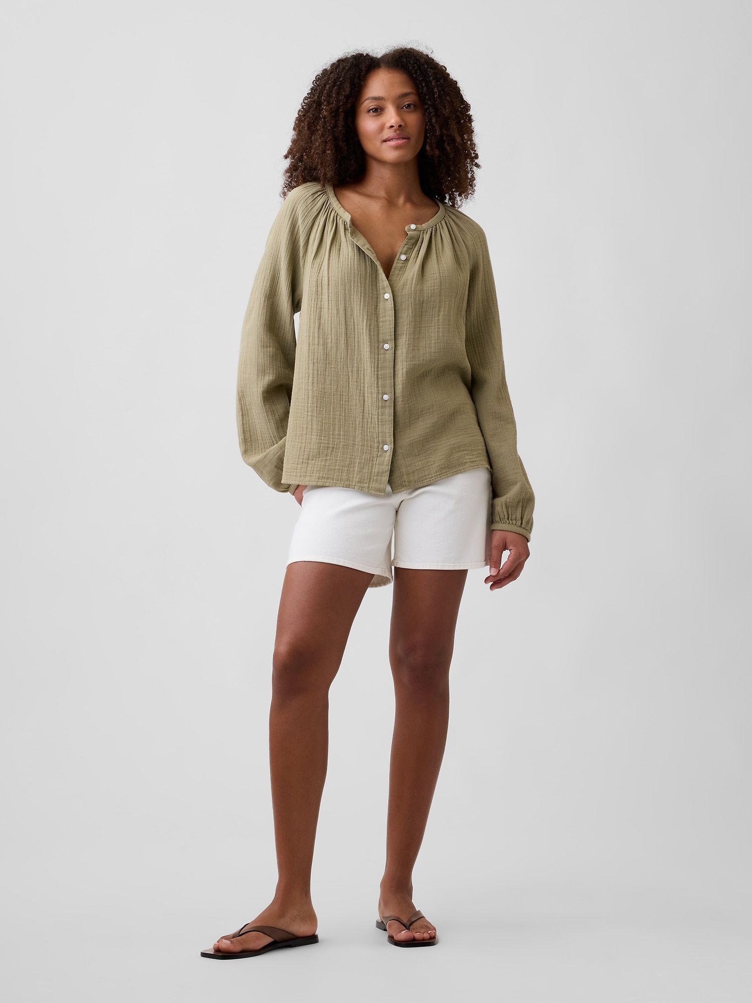 Women's Linen & Gauze Tops | Gap Factory