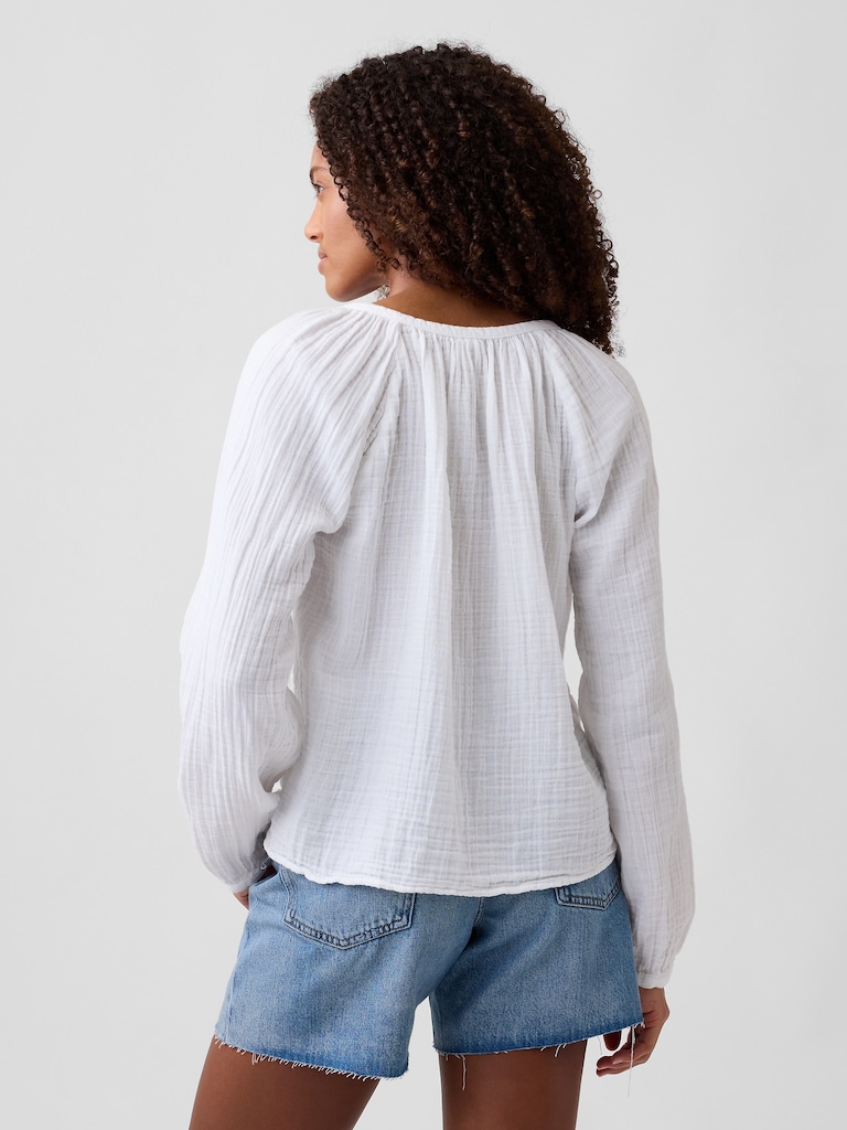 Oversized Gauze Top