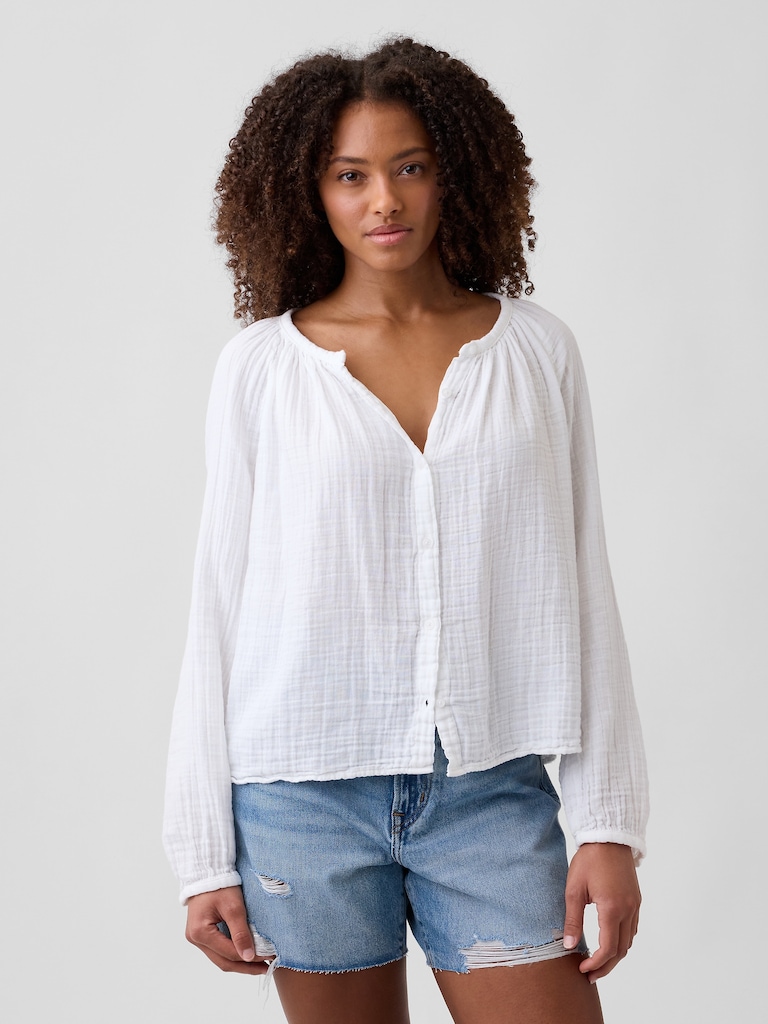 Oversized Gauze Top