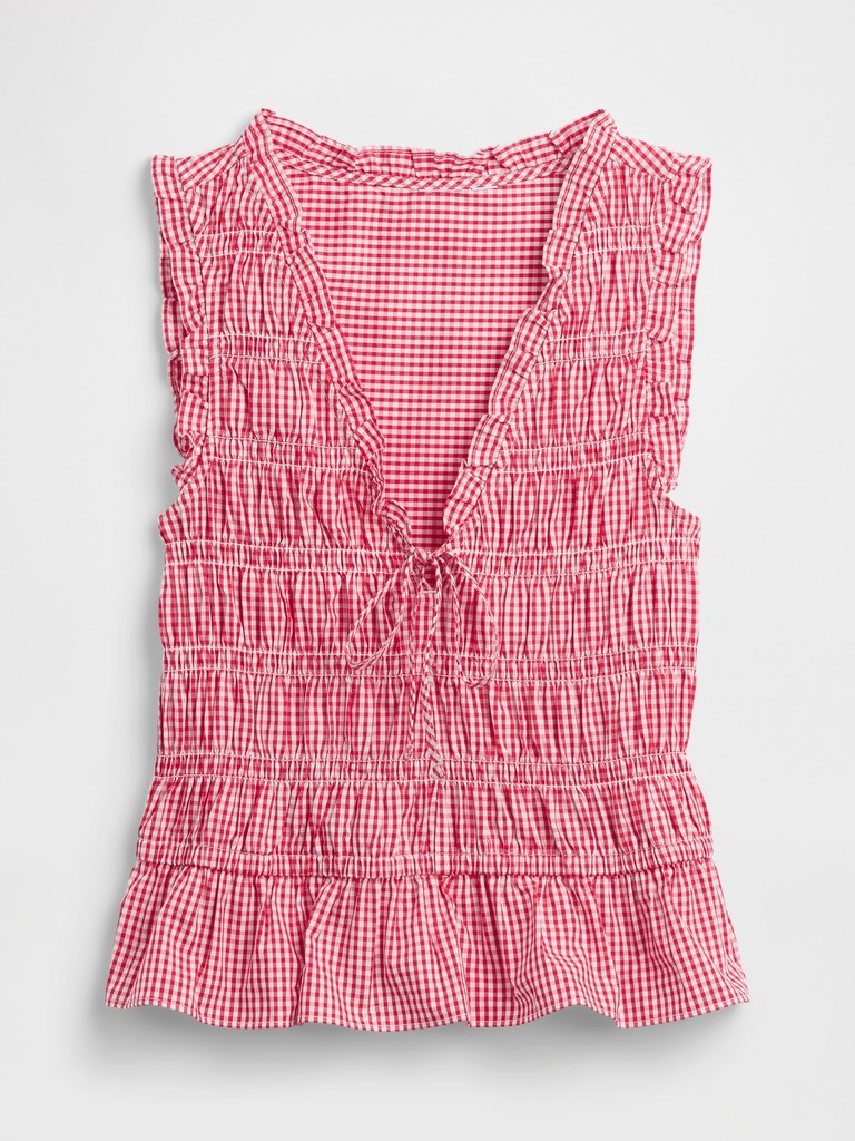 Smocked Sleeveless Top