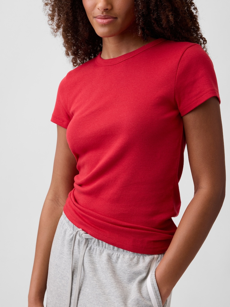 Modern Ribbed Crewneck T-Shirt