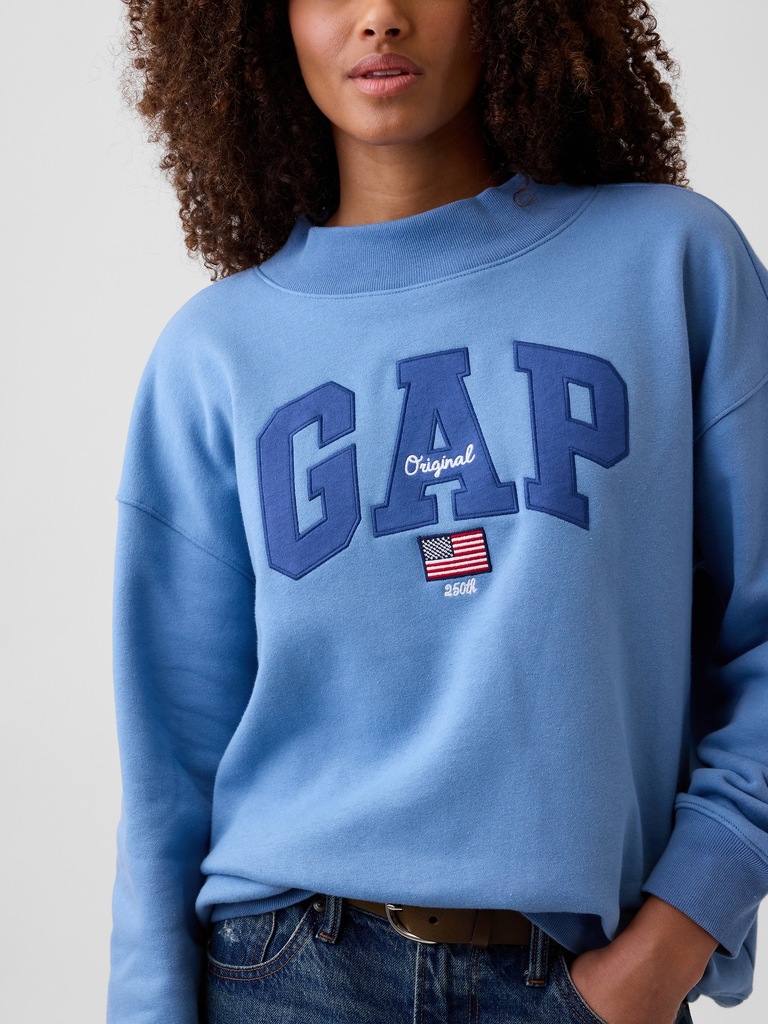 Oversized Gap Logo Mockneck Tunic Sweatshirt
