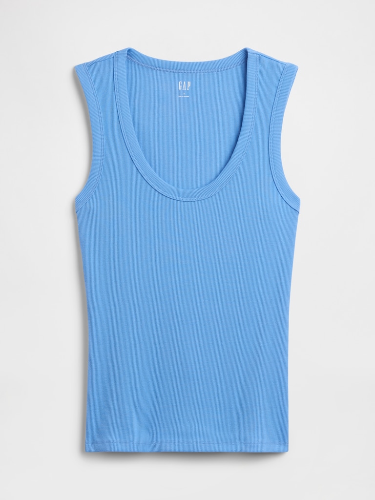 Ribbed Scoopneck Tank Top