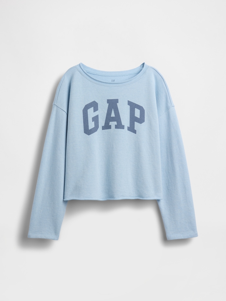 Kids French Terry Wide-Neck Logo Sweatshirt