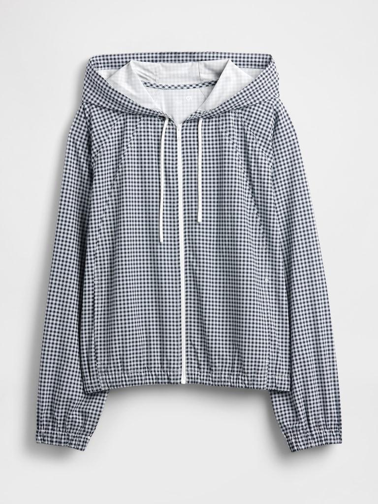 GapFit Tech Gingham Zip Hoodie