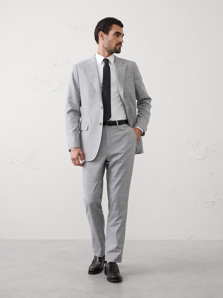 Tailored-Fit Glen Plaid Suit Jacket