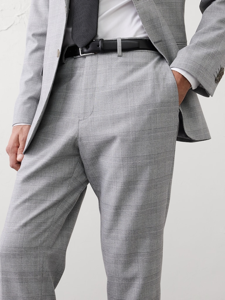 Tailored-Fit Glen Plaid Suit Trouser