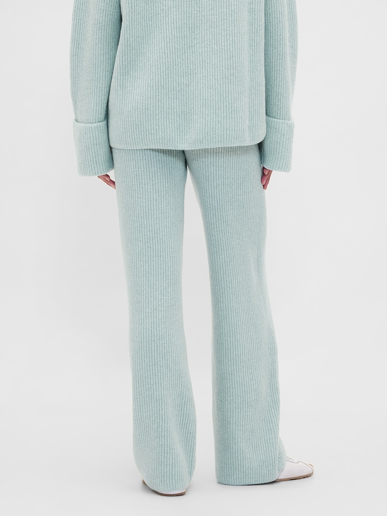 CashSoft Shaker-Stitch Sweater Pants