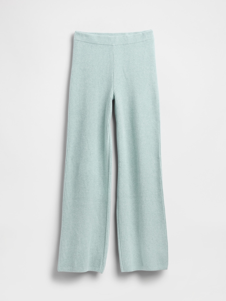 CashSoft Shaker-Stitch Sweater Pants