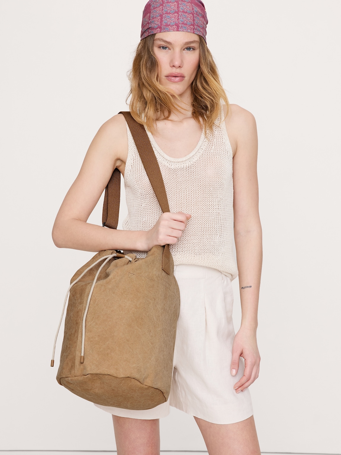 Cotton Canvas Crossbody Bag