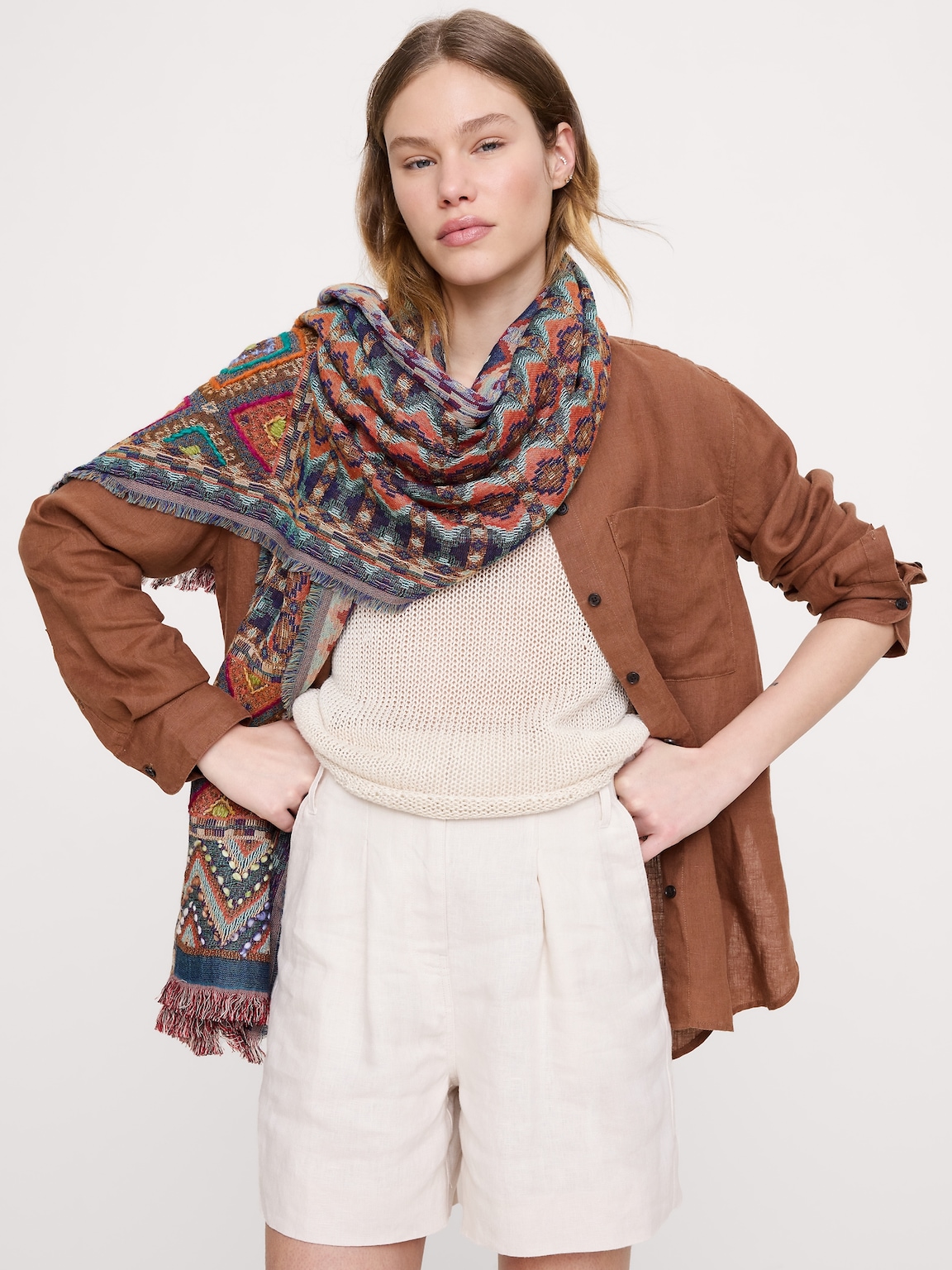 Long Embroidered Scarf by Vismaya