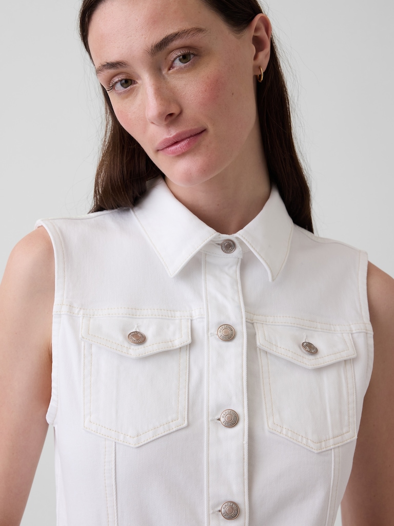 Denim Tie-Belt Midi Dress