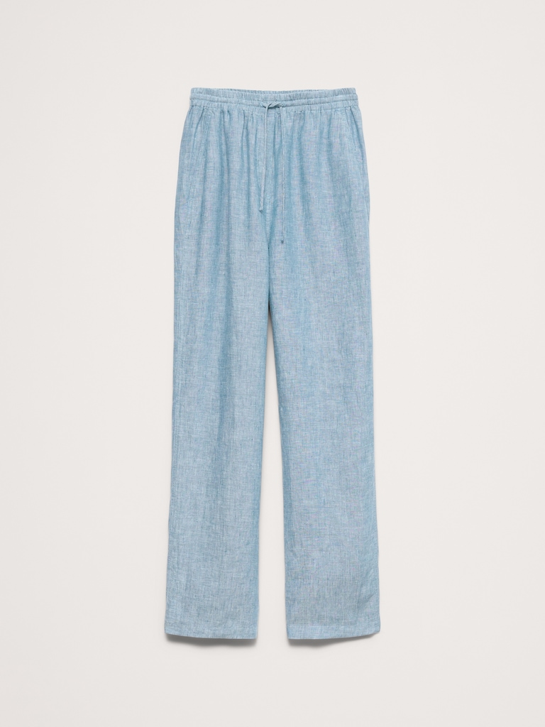 The Getaway Straight-Leg Pull-On Pant in Linen