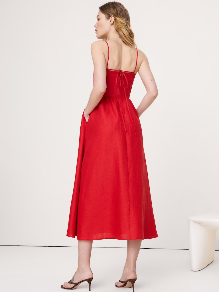 Linen Corset Button-Down Dress