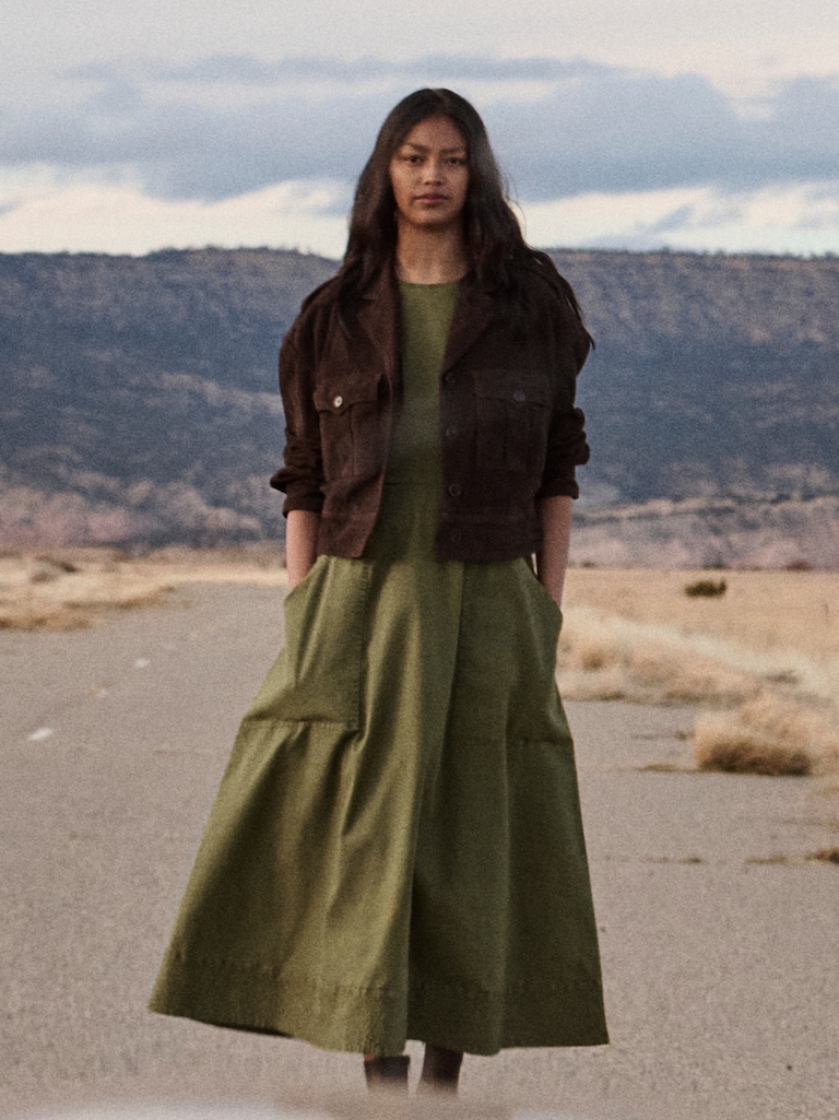 Veste en suède à deux poches Retour aux archives