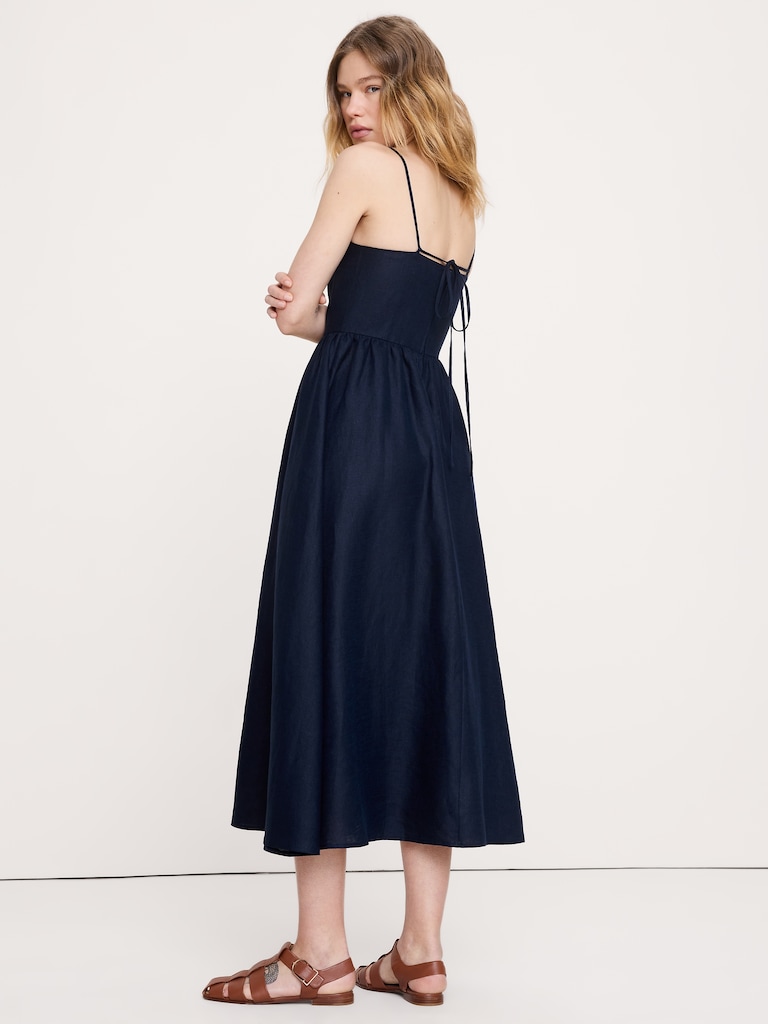 Linen Corset Button-Down Dress