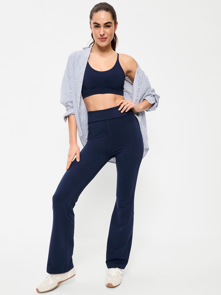 High-Waisted PowerChill Fold-Over Bootcut Leggings