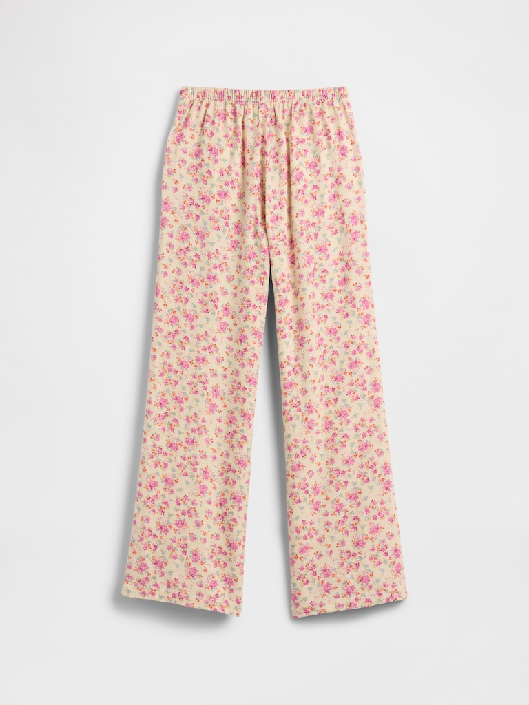 Kids Relaxed Pull-On Wide-Leg Linen-Blend Pants