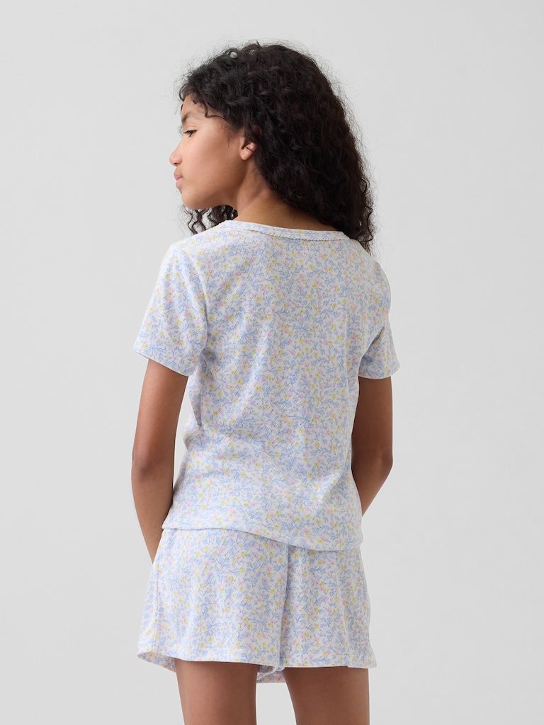Kids Recycled Pointelle PJ Shorts