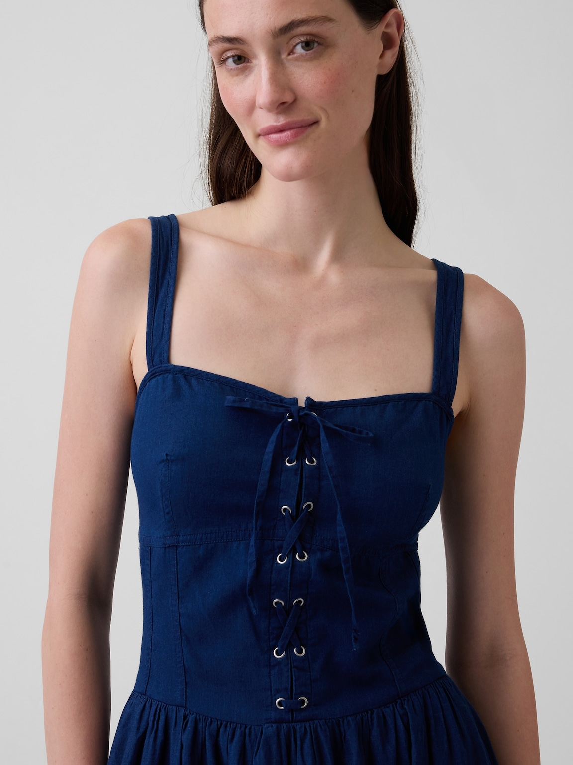 Lace-Up Corset Maxi Dress