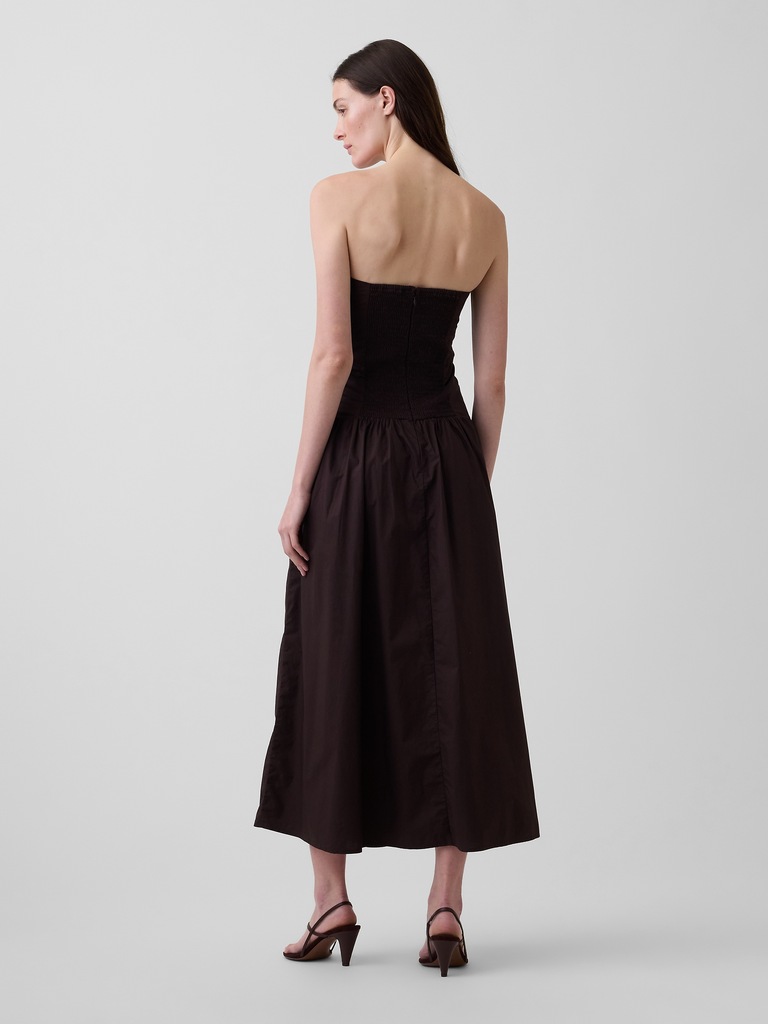 Poplin Drop-Waist Maxi Dress