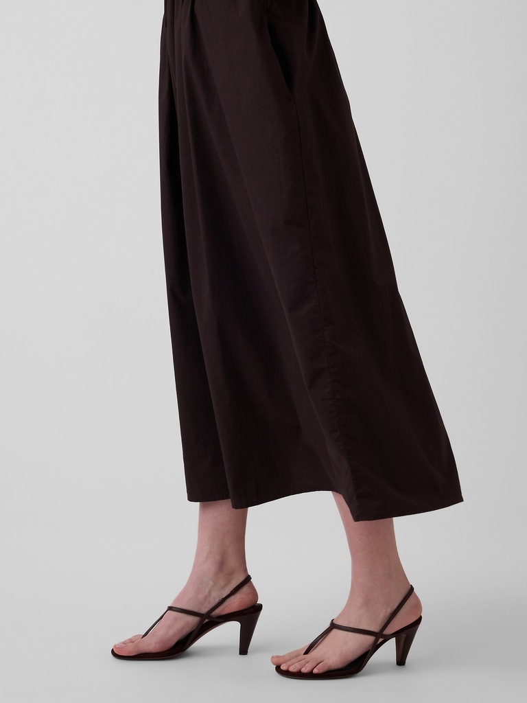 Poplin Drop-Waist Maxi Dress