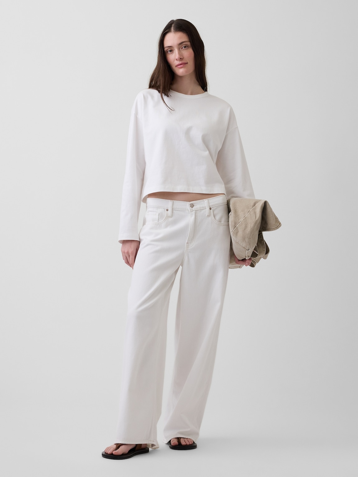 Knit Oversized Crop T-Shirt