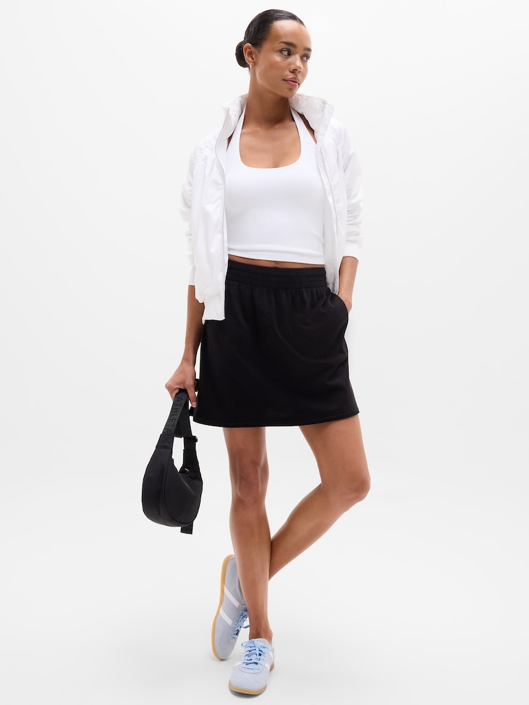 Airy Cotton Terry Mid Rise Mini Skirt