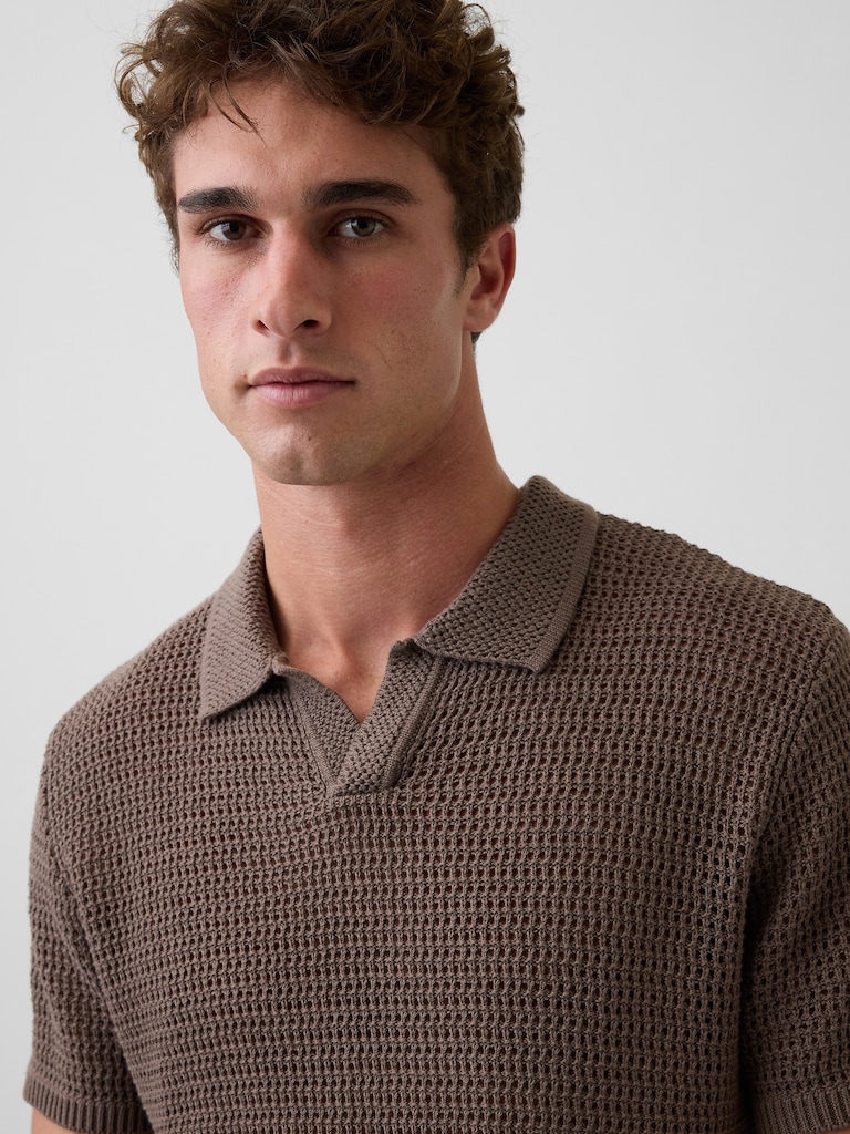 Mesh Polo Sweater