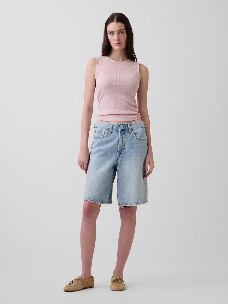 Pointelle Shell Tank Top