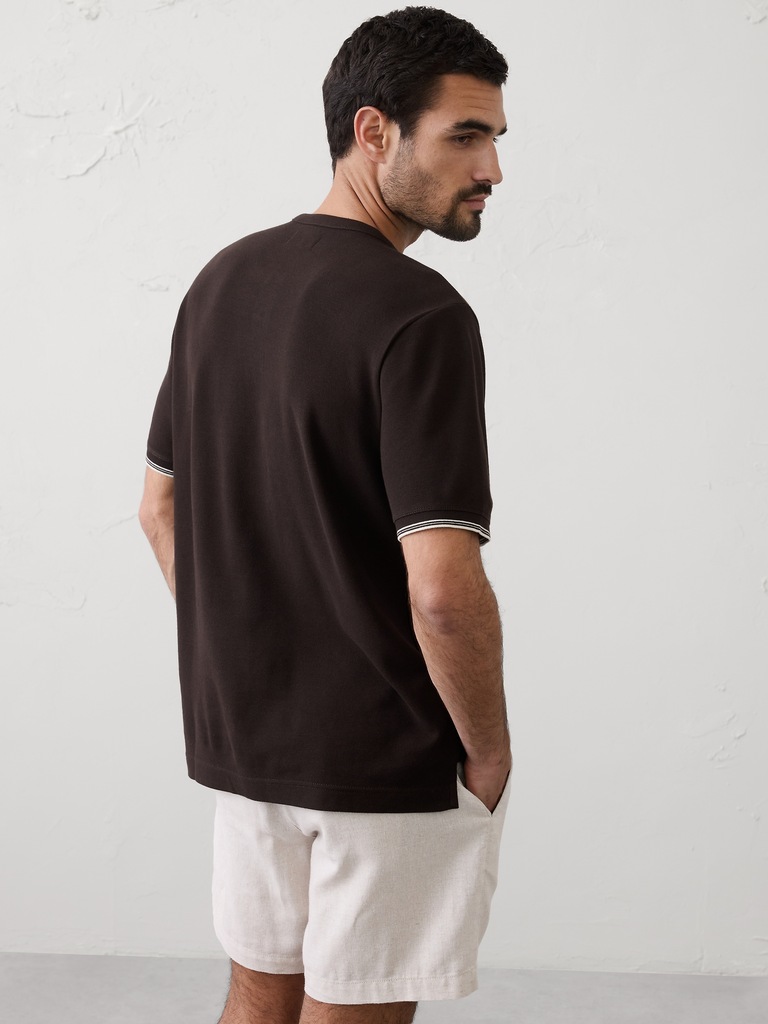 Standard-Fit Textured Tipped Henley