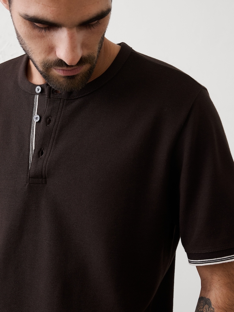 Standard-Fit Textured Tipped Henley