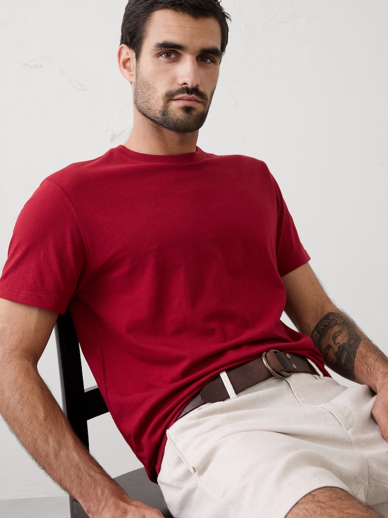 Standard-Fit Premium Wash Crew-Neck T-Shirt