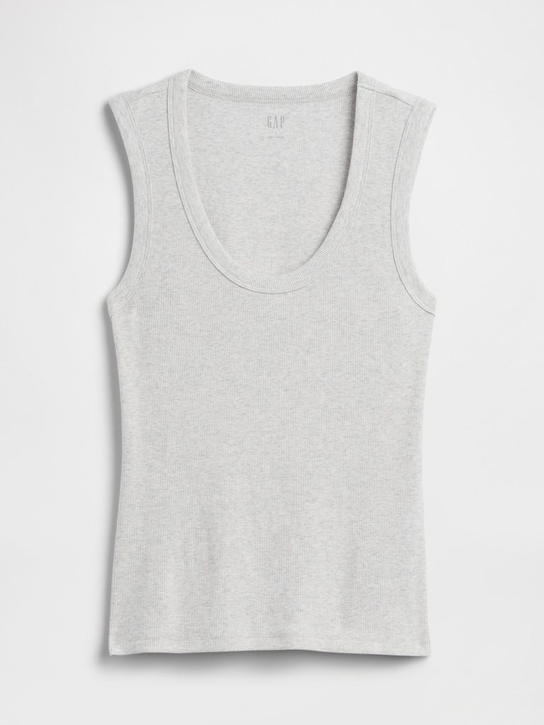 Ribbed Scoopneck Tank Top