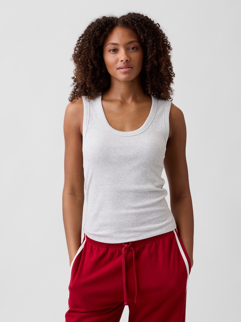 Ribbed Scoopneck Tank Top