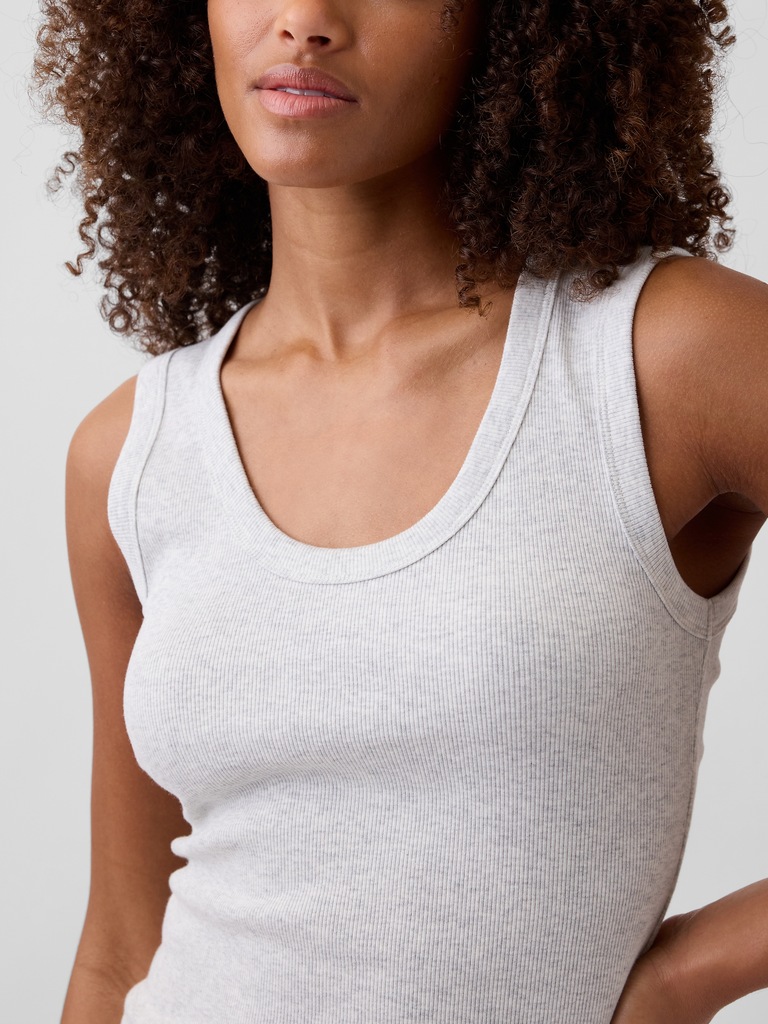 Ribbed Scoopneck Tank Top