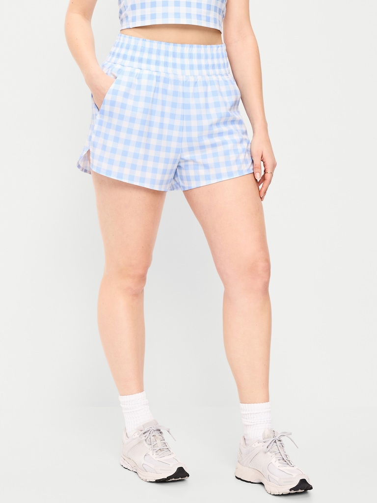 Extra High-Waisted Crinkle Run Shorts -- 3-inch inseam