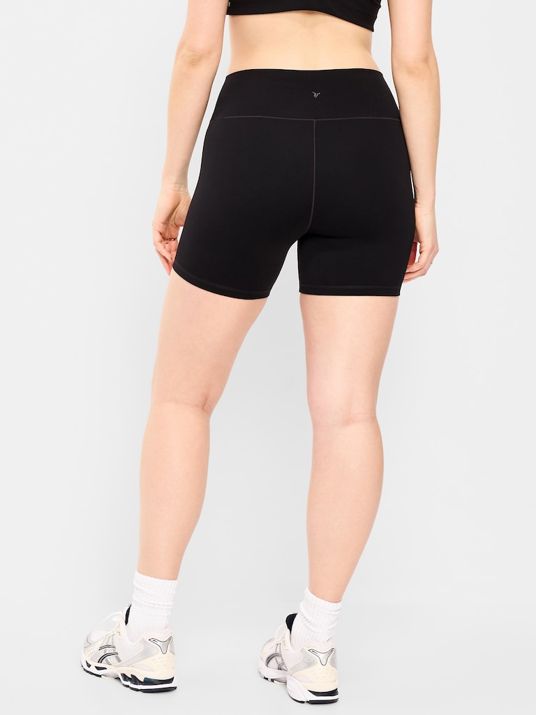 High-Waisted StudioSmooth Biker Shorts -- 6-inch inseam